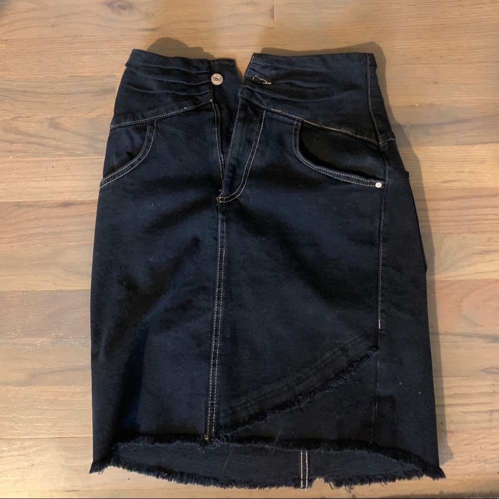 Black jean skirt